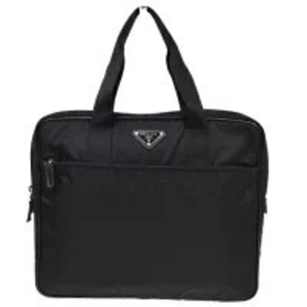 Prada Laptop Bag Handbag Black Leather